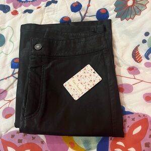 Free People Black PLeather Pants